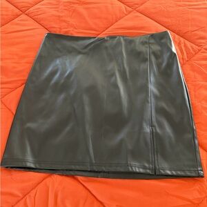 Classic Black Faux Leather Mini Skirt